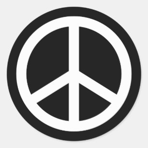 Sticker Rond Symbole de paix blanc