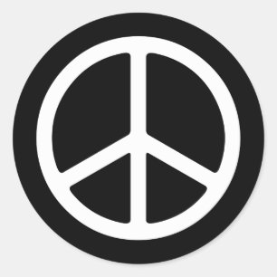 Sticker Rond Symbole de paix blanc maigre