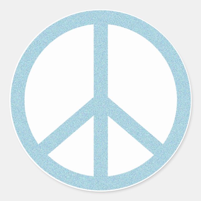 Sticker Rond Symbole de paix bleu arty (Devant)