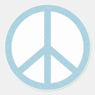 Sticker Rond Symbole de paix bleu de style bohème