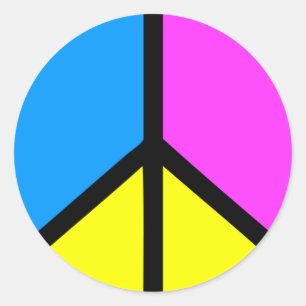STICKER ROND SYMBOLE DE PAIX CMYK