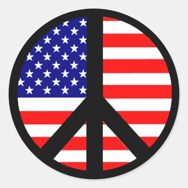 Sticker Rond Symbole de paix, drapeau (Devant)
