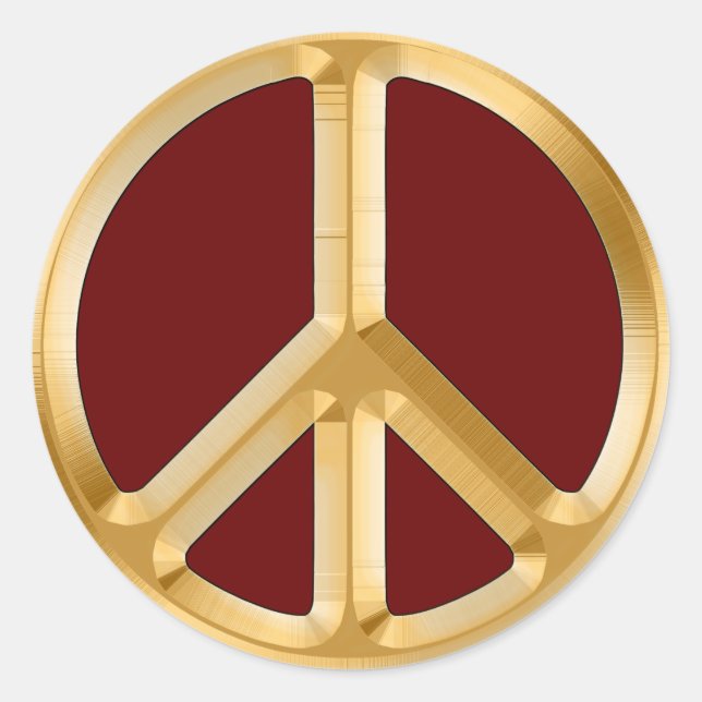 Sticker Rond Symbole de paix hippie, rétro - Plus de thème de g (Devant)