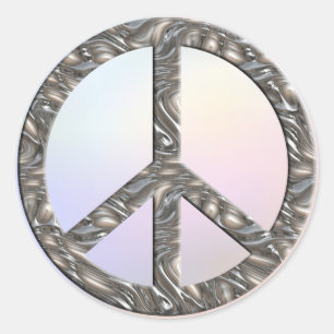 Sticker Rond Symbole de PAIX - lumière colorée par   d'ARGENT