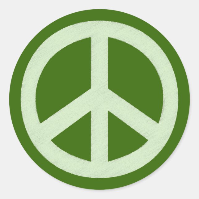 Sticker Rond SYMBOLE DE PAIX VERT Pastel (Devant)