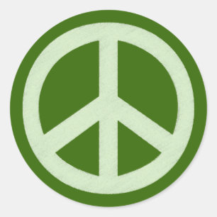 Sticker Rond SYMBOLE DE PAIX VERT Pastel