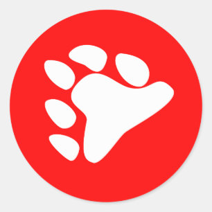 STICKER ROND SYMBOLE DE PAW BLANC