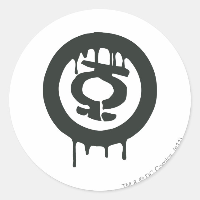 Sticker Rond Symbole de peinture à lanterne verte (Devant)