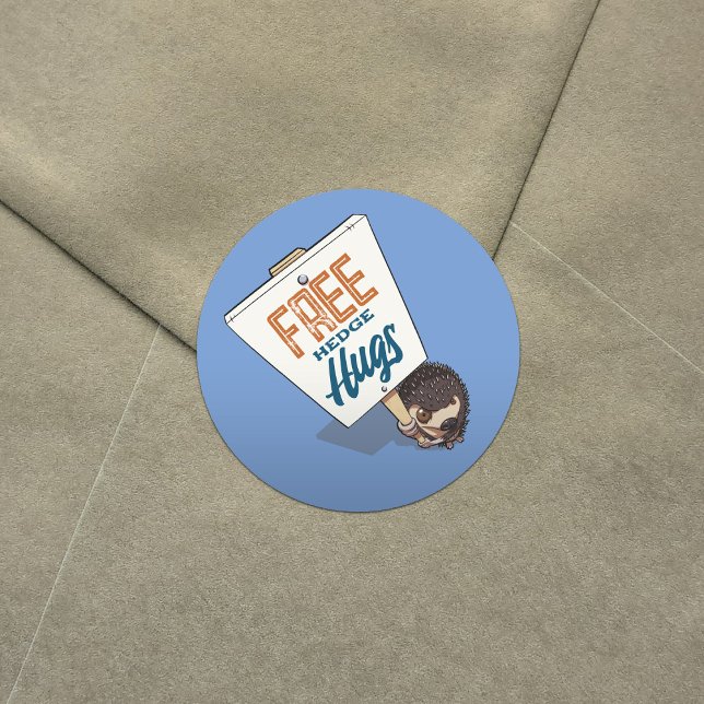 Sticker Rond Symbole de poche de haies gratuites Funny Hérisson (Créateur téléchargé)