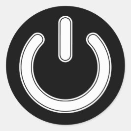 Sticker Rond Symbole de puissance (noir et blanc)