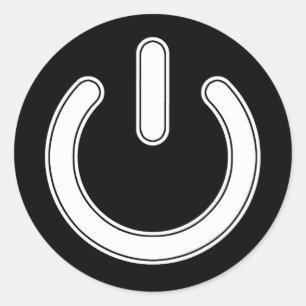 Sticker Rond Symbole de puissance (noir et blanc)