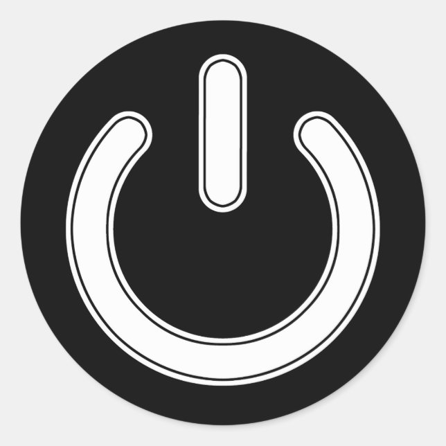 Sticker Rond Symbole de puissance (noir et blanc) (Devant)