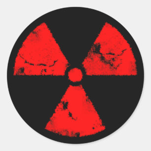 Sticker Rond Symbole de rayonnement en détresse