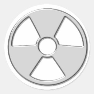Sticker Rond Symbole de rayonnement radioactif métallique cool