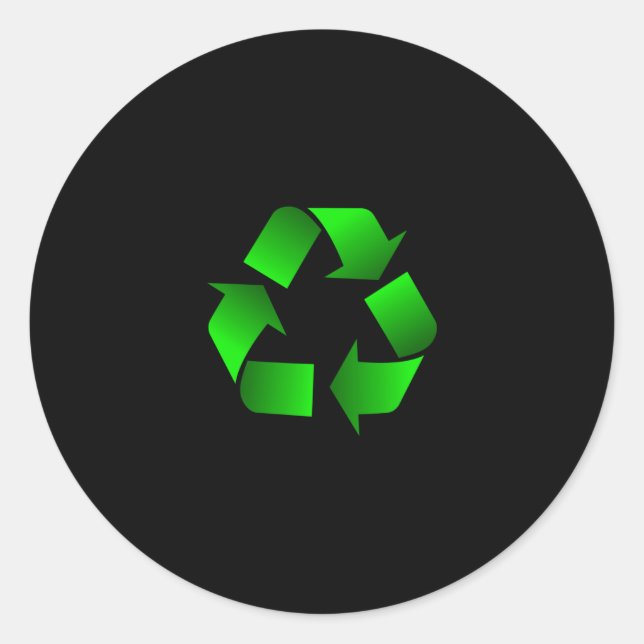 Sticker Rond Symbole de recyclage (Devant)