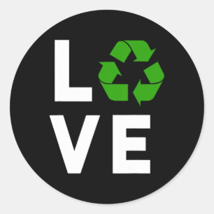 Sticker Rond Symbole de recyclage amusant Planète De l'environn