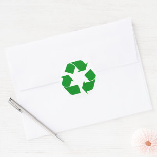 Sticker Rond Symbole de recyclage - Vert