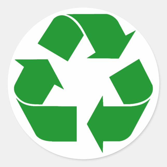 Sticker Rond Symbole de recyclage - Vert (Devant)