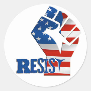 Sticker Rond Symbole de résistance du poing levé - Décal