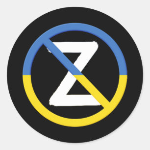 Sticker Rond SYMBOLE DE RÉSISTANCE D'Ukraine : J'Oeuvre Avec L'