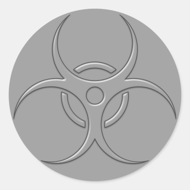 Sticker Rond Symbole de risque biologique (Devant)