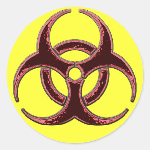 Sticker Rond Symbole de risque de bioénergie rouillée