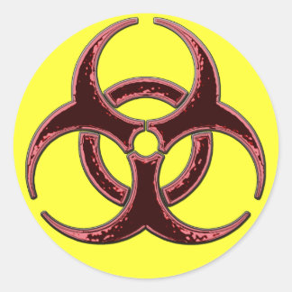 Sticker Rond Symbole de risque de bioénergie rouillée