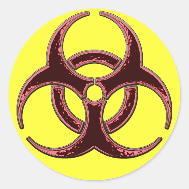 Sticker Rond Symbole de risque de bioénergie rouillée (Devant)