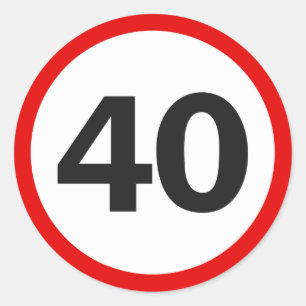 STICKER ROND SYMBOLE DE ROUTE QUARANTE