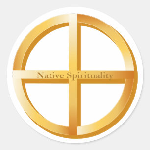 Sticker Rond Symbole de spiritualité autochtone