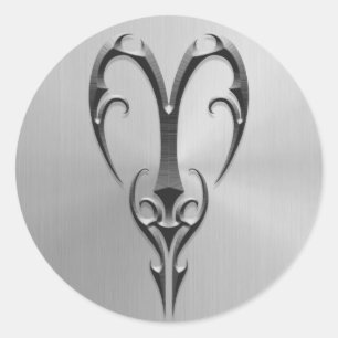Sticker Rond Symbole des baies en acier inoxydable