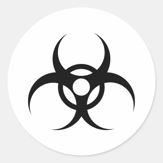 Sticker Rond symbole des déchets biodangereux (Devant)