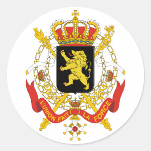 Sticker Rond Symbole d'Heraldry de Belgique