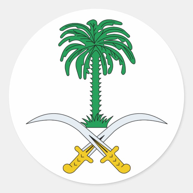 Sticker Rond Symbole d'Héraldry de l'Arabie Saoudite (Devant)