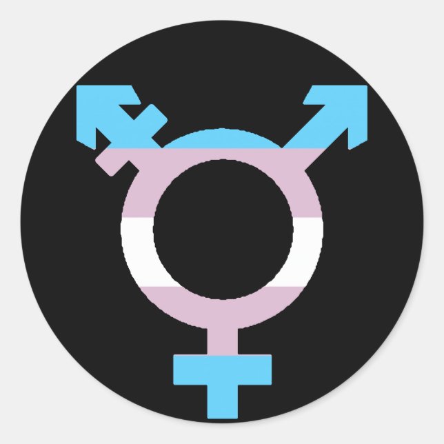 Sticker Rond Symbole d'indicateur de trans (Devant)