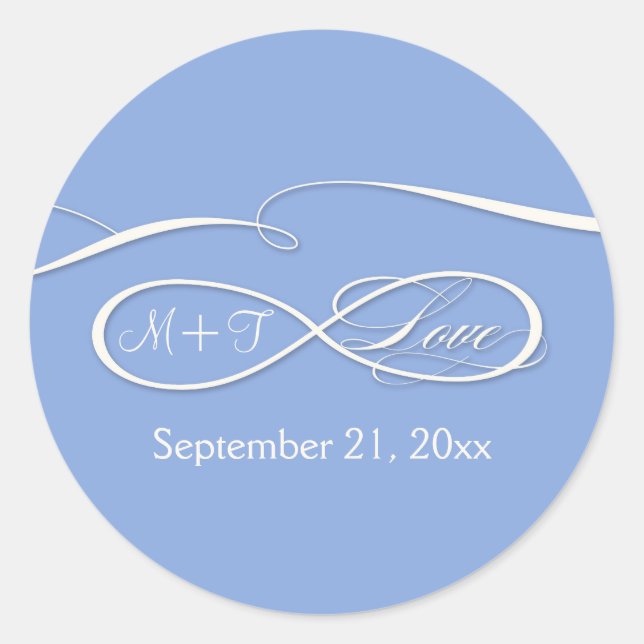 Sticker Rond Symbole d'infini Connexion Ensemble de Mariages d' (Devant)