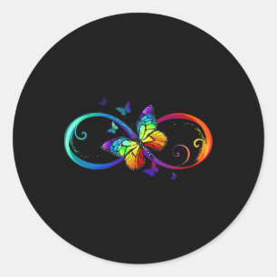 Sticker Rond Symbole d'infini papillon Sensibilisation sur l'au