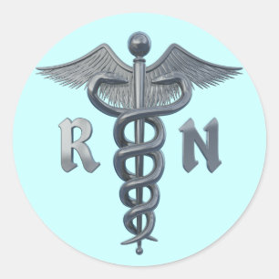 Sticker Rond Symbole d'infirmier autorisé