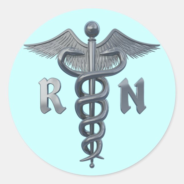 Sticker Rond Symbole d'infirmière autorisée (Devant)
