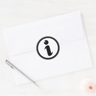 Sticker Rond Symbole d'information