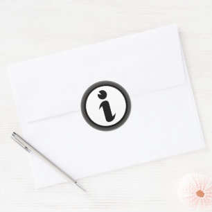 Sticker Rond Symbole d'information