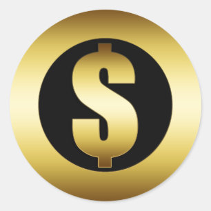 STICKER ROND SYMBOLE DOLLAR