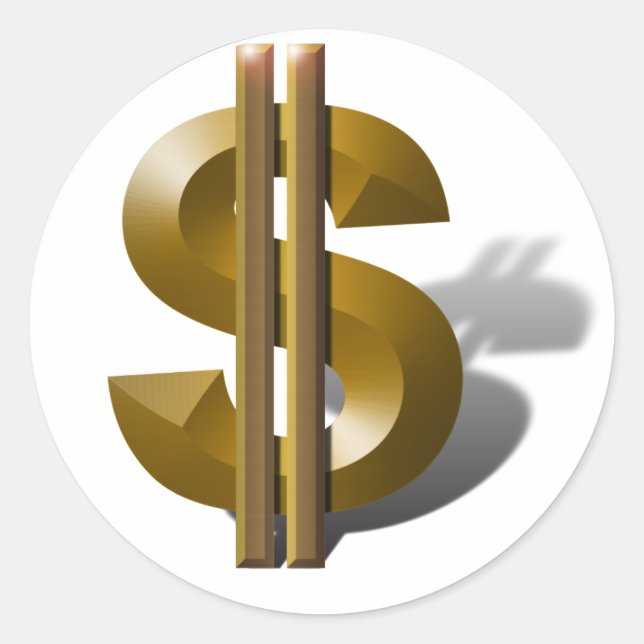 Sticker Rond SYMBOLE Dollar Or (Devant)