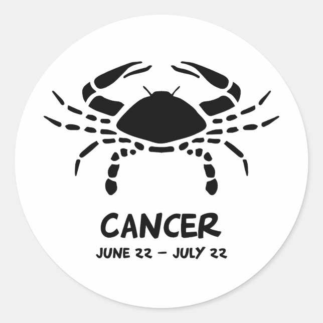 Sticker Rond Symbole du cancer du zodiaque (Devant)