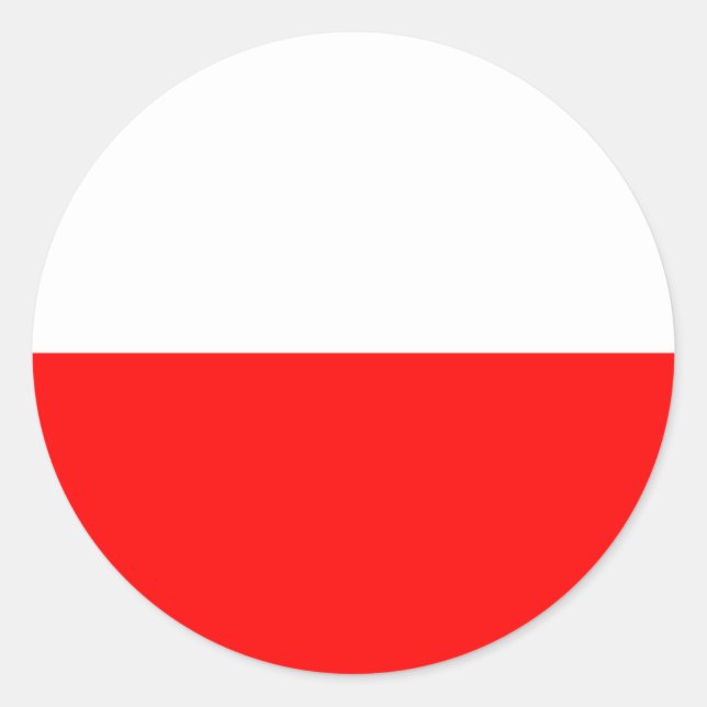 Sticker Rond Symbole du drapeau de la Pologne rouge blanc (Devant)