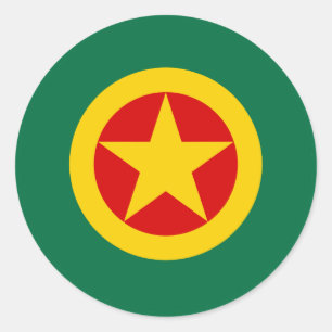 Sticker Rond Symbole du drapeau de l'Éthiopie militaire