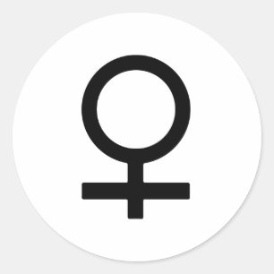 Sticker Rond Symbole du genre féminin
