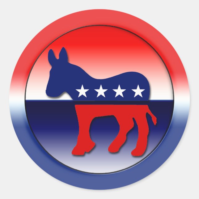 Sticker Rond Symbole du Parti démocratique (Devant)
