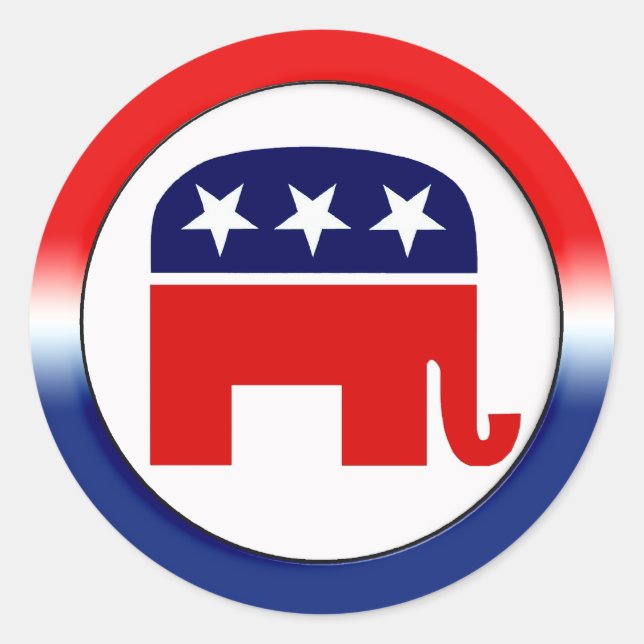 Sticker Rond Symbole du parti républicain (Devant)