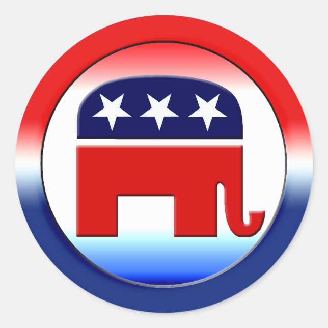Sticker Rond Symbole du parti républicain (Devant)